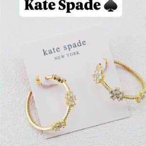 Gardenia Gold Flower Hoops nwt Dust bag included